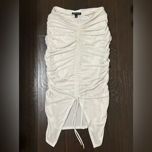 Elegant White Ruched Skirt